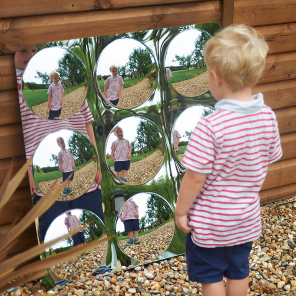 Square Mirror With 9 Bubbles