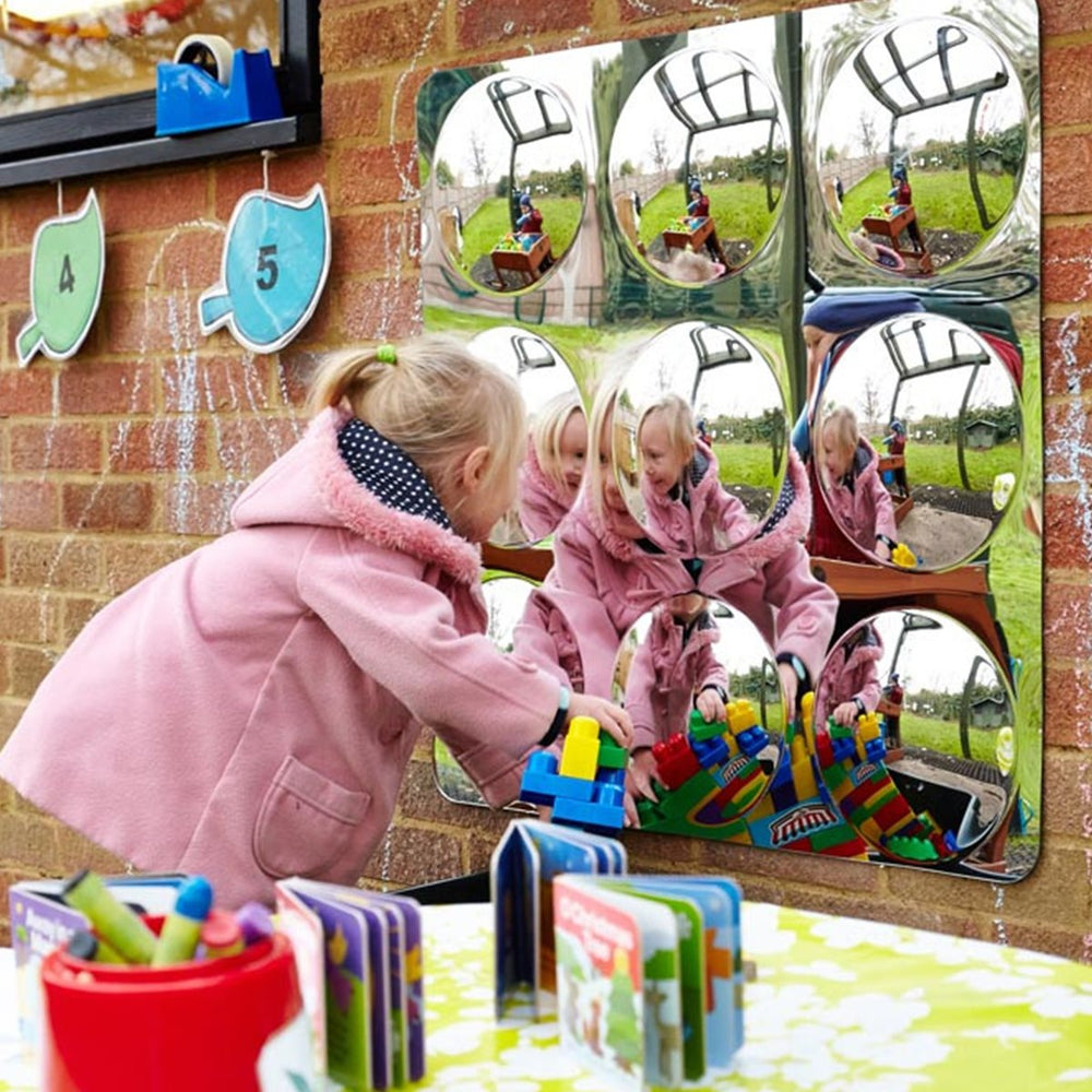 Square Mirror With 9 Bubbles