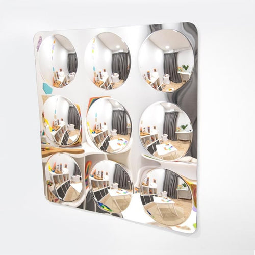 Miroir carré à 9 bulles