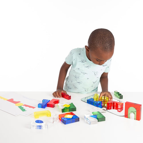 Jeu de blocs de couleurs translucides