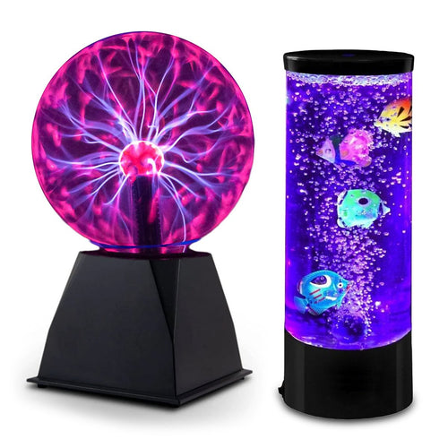 Mini Bubble Tube and Giant Plasma Lamp Set