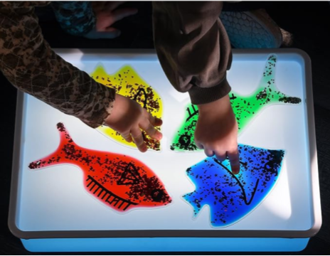 Ensemble sensoriel de poisson scintillants en gel