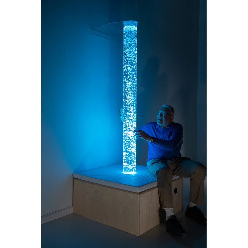 Tube à bulles interactif avec plateforme