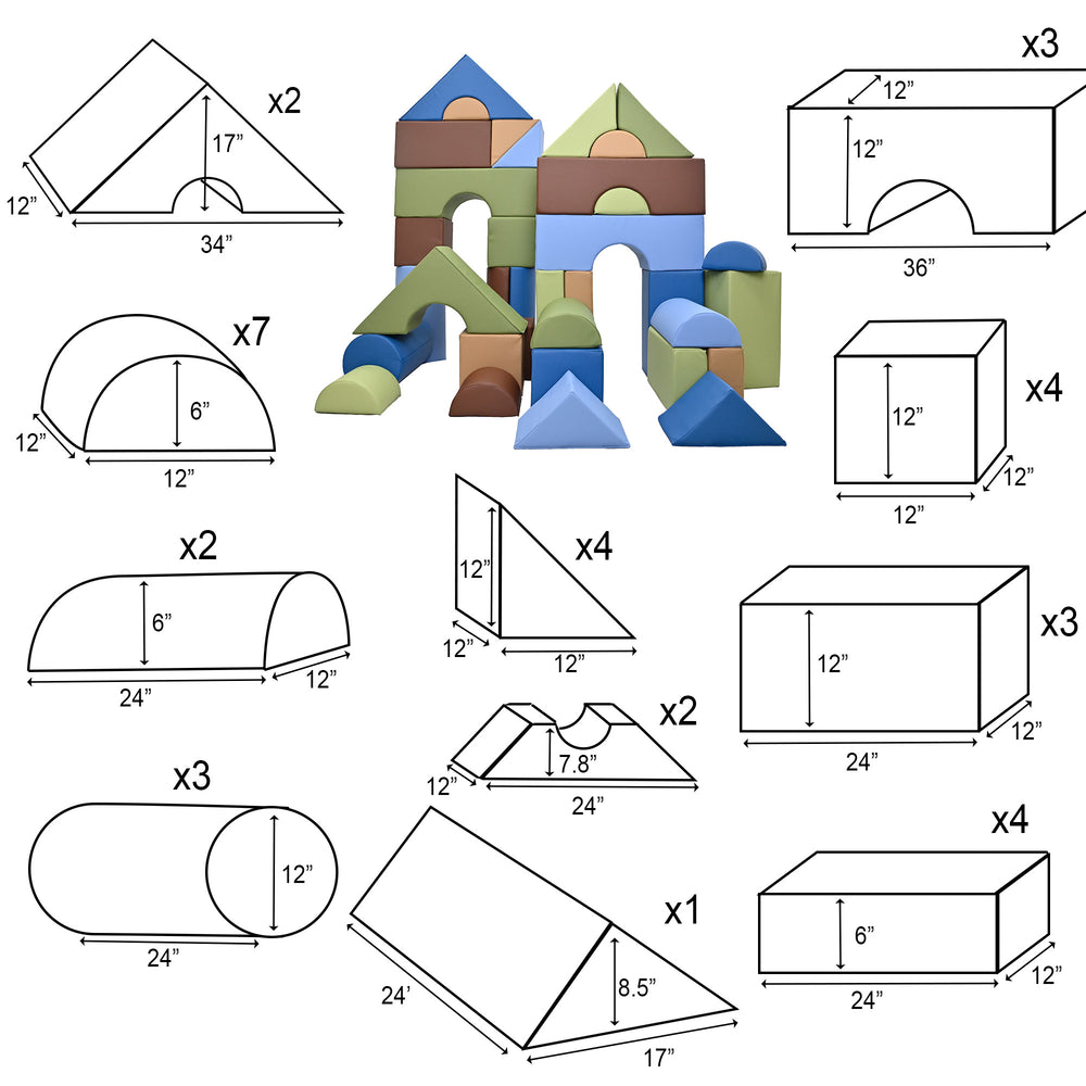 Blocs modulaires - 35 morceaux